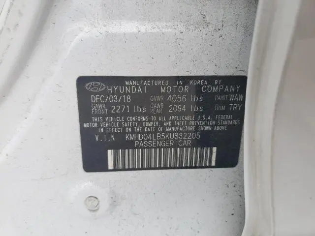 2019 HYUNDAI ELANTRA SPORT  
