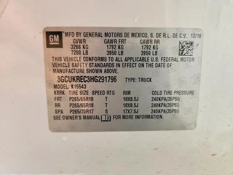2017 CHEVROLET SILVERADO K1500 LT  