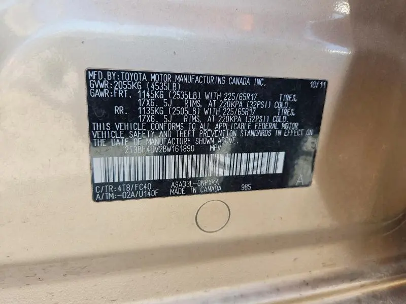 2011 TOYOTA RAV4 BASE  