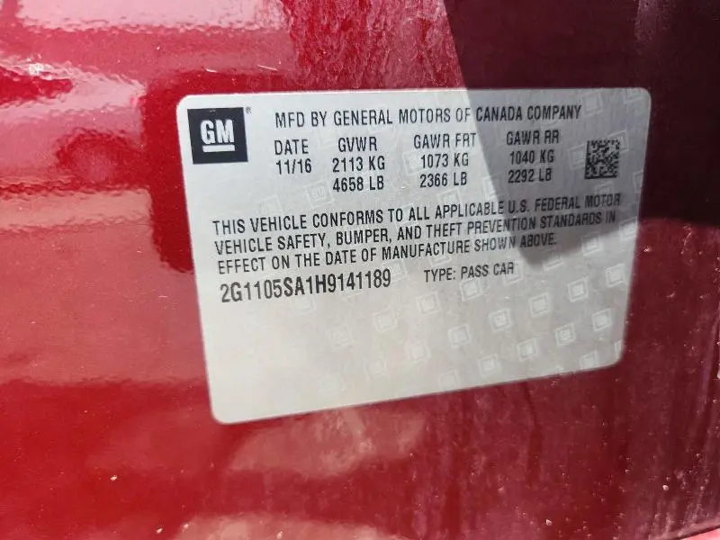 2017 CHEVROLET IMPALA LT  