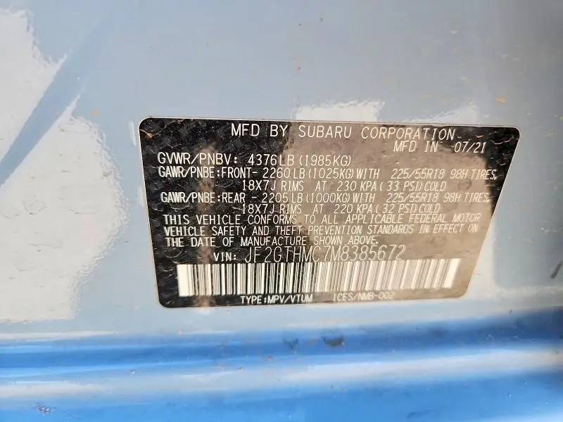 2021 SUBARU CROSSTREK LIMITED  
