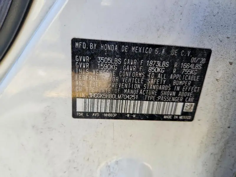 2020 HONDA FIT EX  