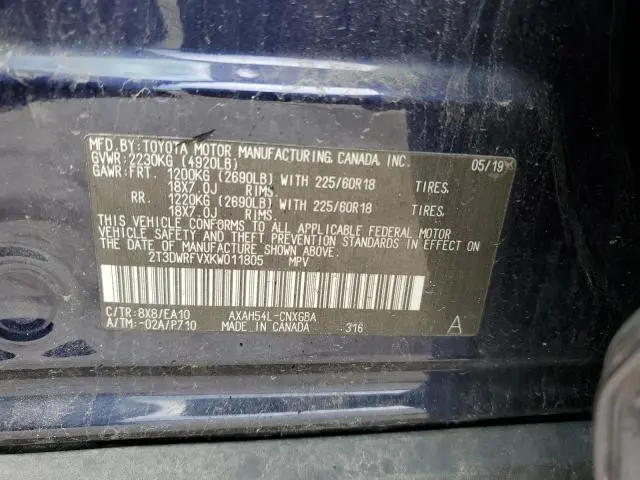 2019 TOYOTA RAV4 LIMITED  