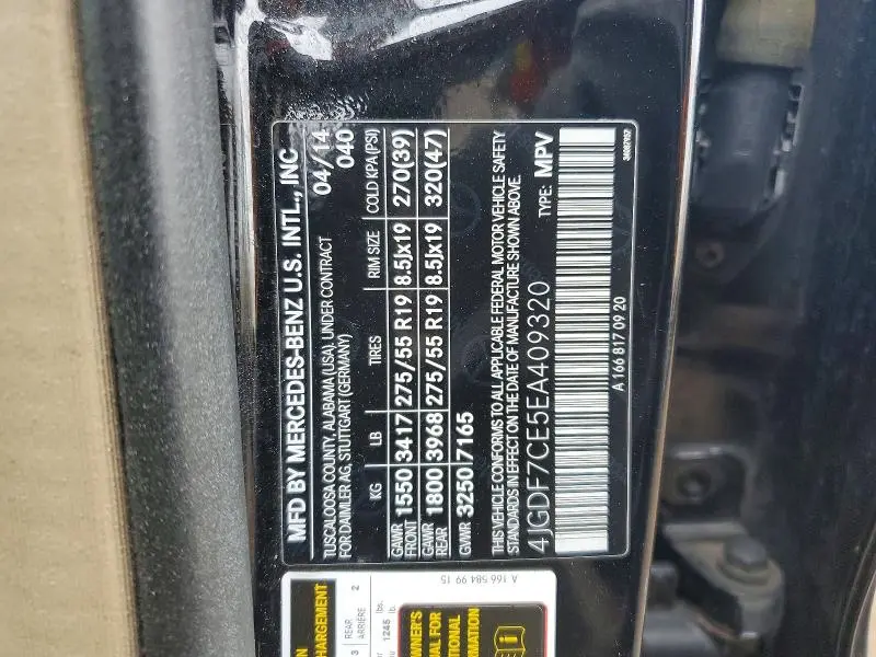2014 MERCEDES-BENZ GL 450 4MATIC  
