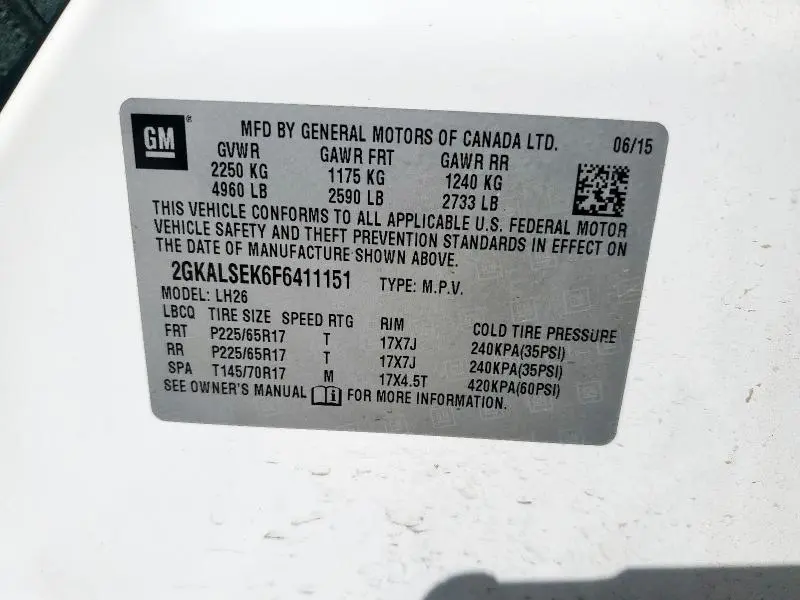 2015 GMC TERRAIN SLT  
