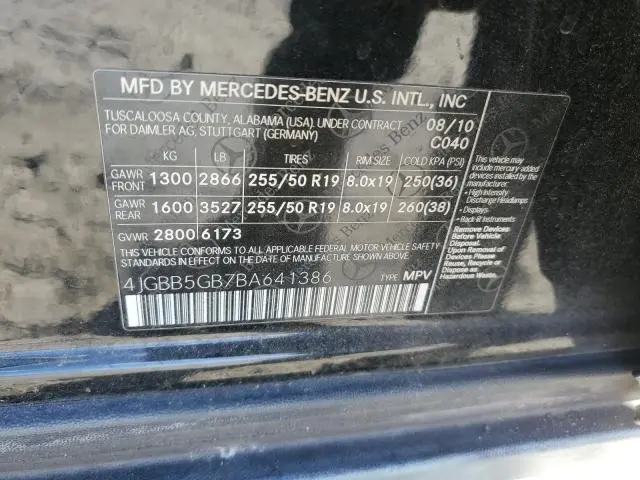 2011 MERCEDES-BENZ ML 350  