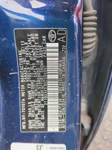 2013 TOYOTA COROLLA BASE  