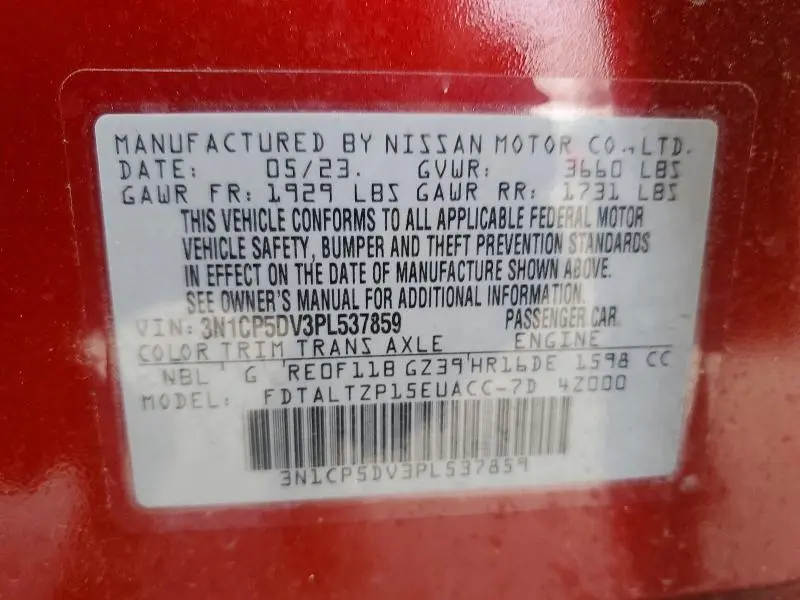 2023 NISSAN KICKS SR  