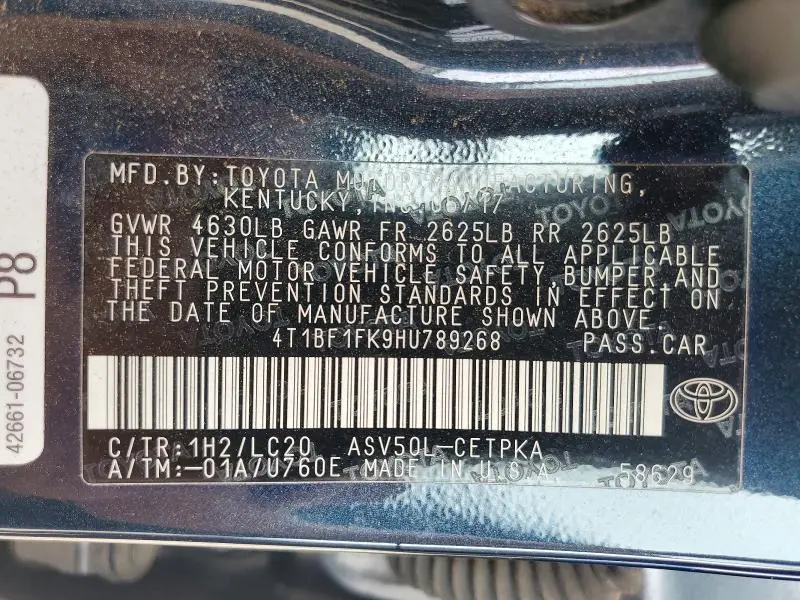 2017 TOYOTA CAMRY XSE  