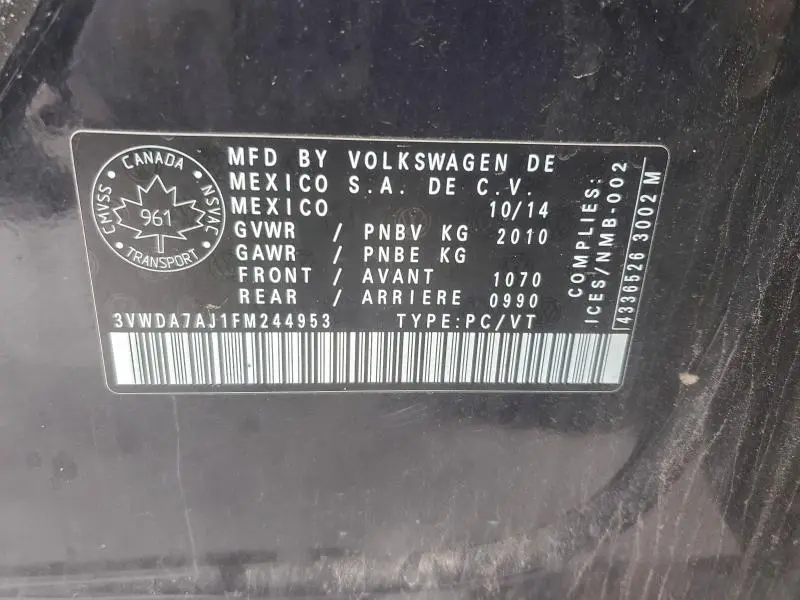 2015 VOLKSWAGEN JETTA TDI  