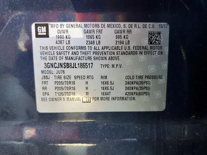 2018 CHEVROLET TRAX LS  