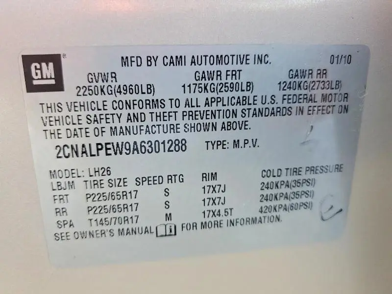 2010 CHEVROLET EQUINOX LT  