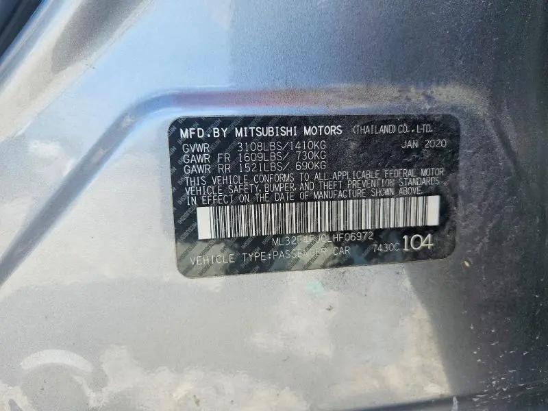 2020 MITSUBISHI MIRAGE G4 SE  