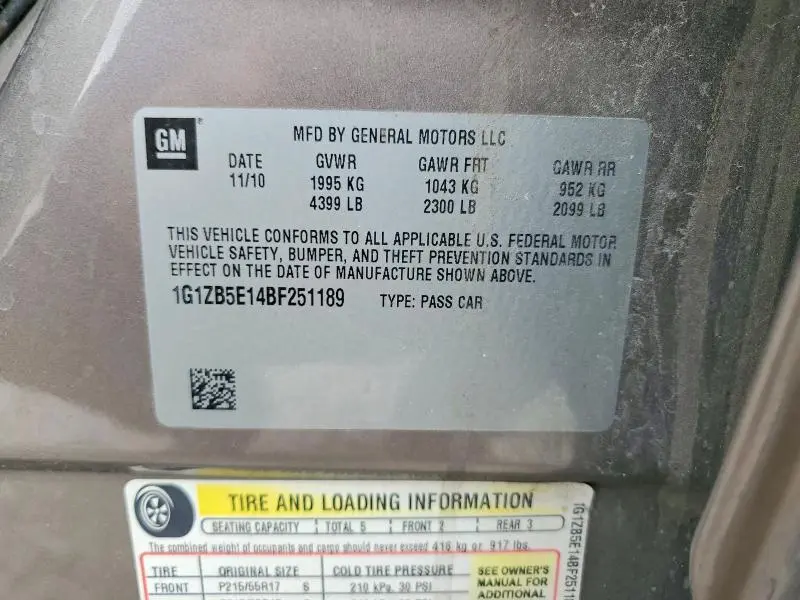 2011 CHEVROLET MALIBU LS  