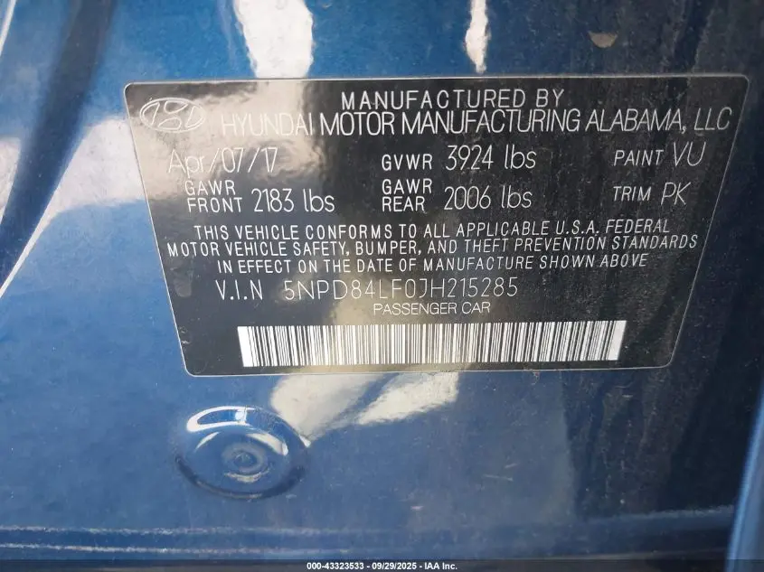 2018 HYUNDAI ELANTRA SEL