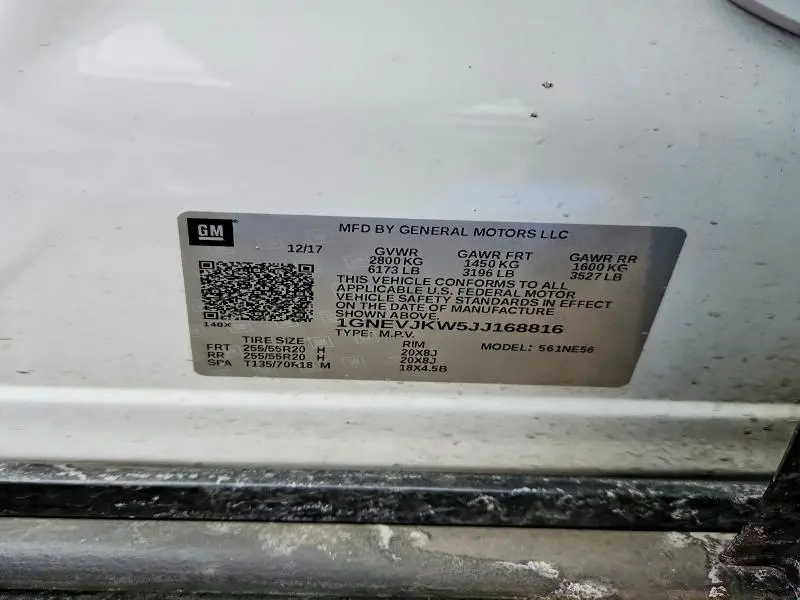 2018 CHEVROLET TRAVERSE PREMIER  