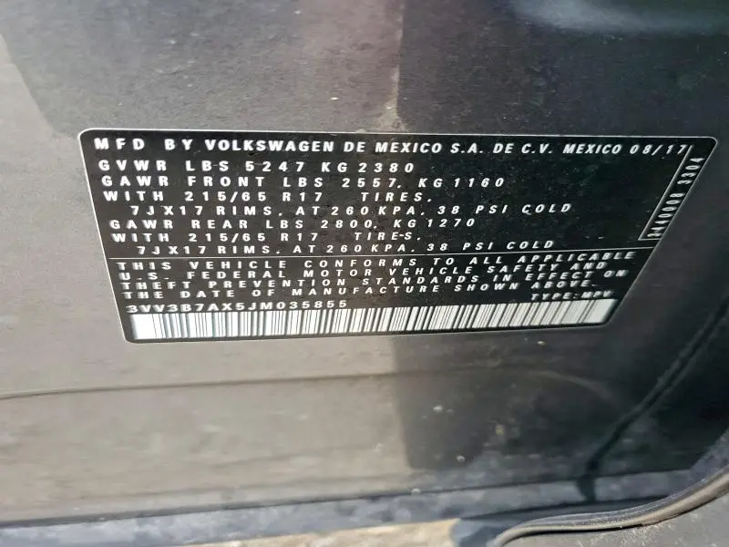 2018 VOLKSWAGEN TIGUAN SE  