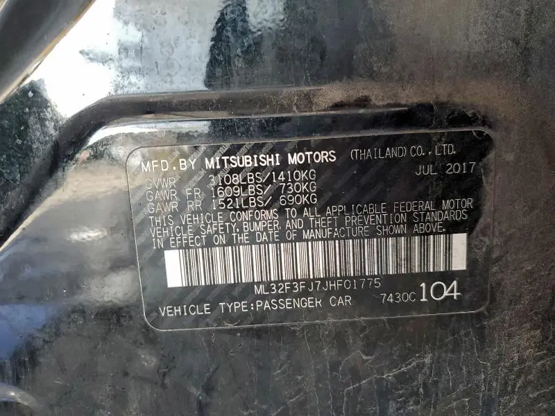 2018 MITSUBISHI MIRAGE G4 ES  