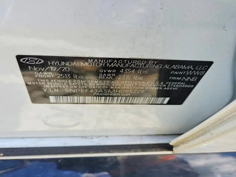 2021 HYUNDAI SONATA SEL  