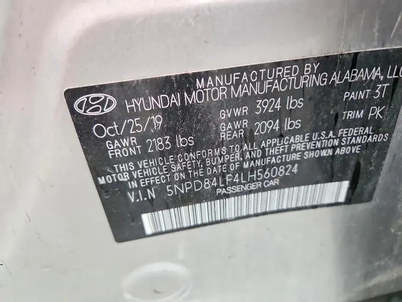 2020 HYUNDAI ELANTRA SEL  