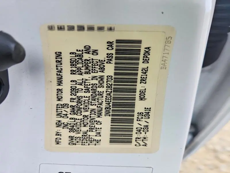 2010 TOYOTA COROLLA BASE  