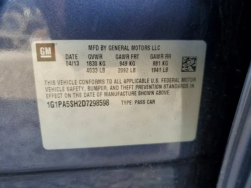 2013 CHEVROLET CRUZE LS  