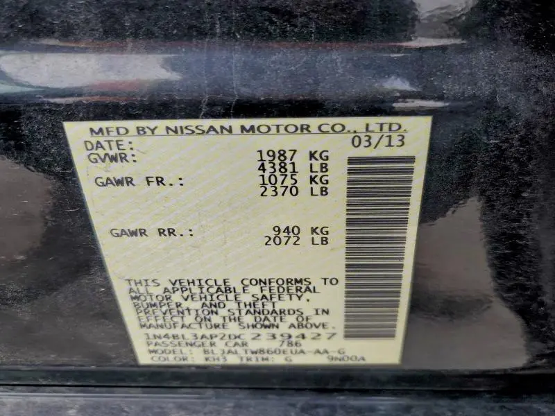 2013 NISSAN ALTIMA 3.5S  