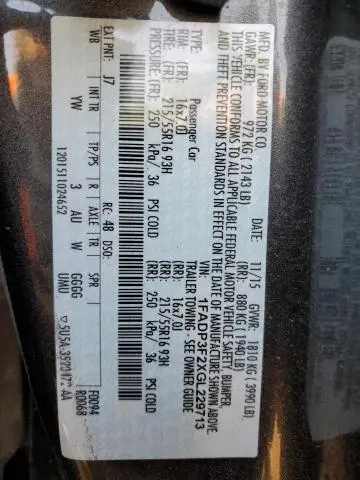 2016 FORD FOCUS SE  