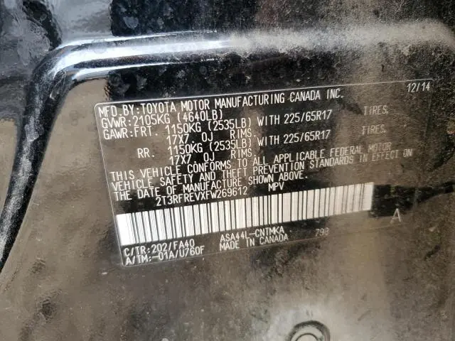 2015 TOYOTA RAV4 XLE  