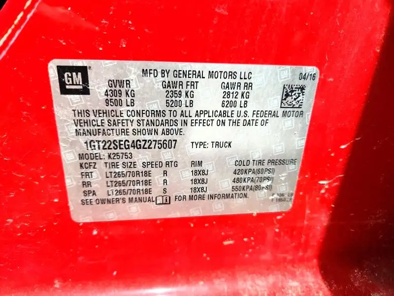 2016 GMC SIERRA K2500 SLE  