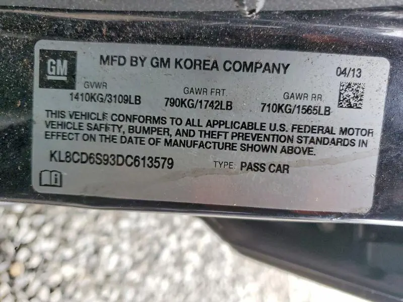 2013 CHEVROLET SPARK 1LT  