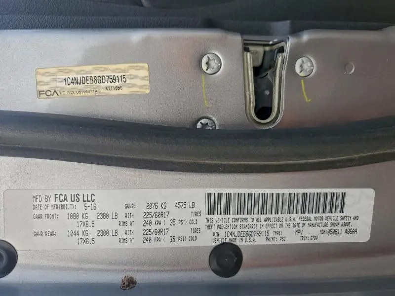 2016 JEEP COMPASS LATITUDE  