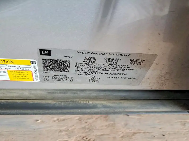 2017 CHEVROLET TRAVERSE LS  