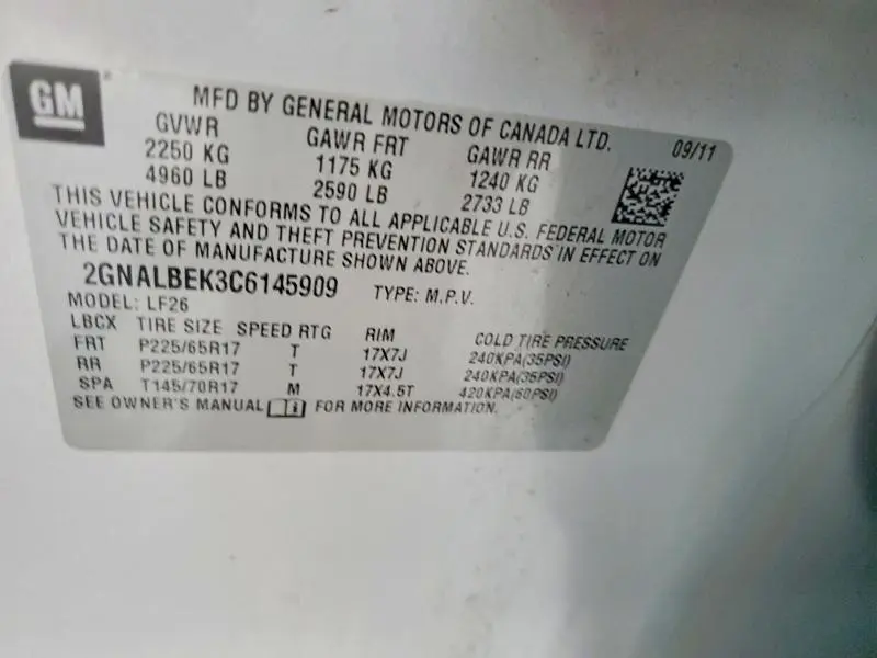 2012 CHEVROLET EQUINOX LS  