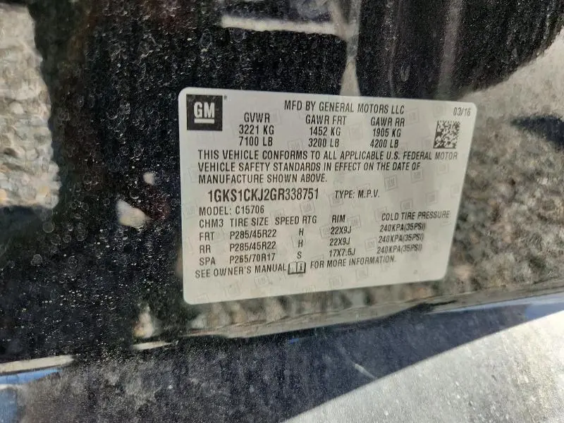 2016 GMC YUKON DENALI  