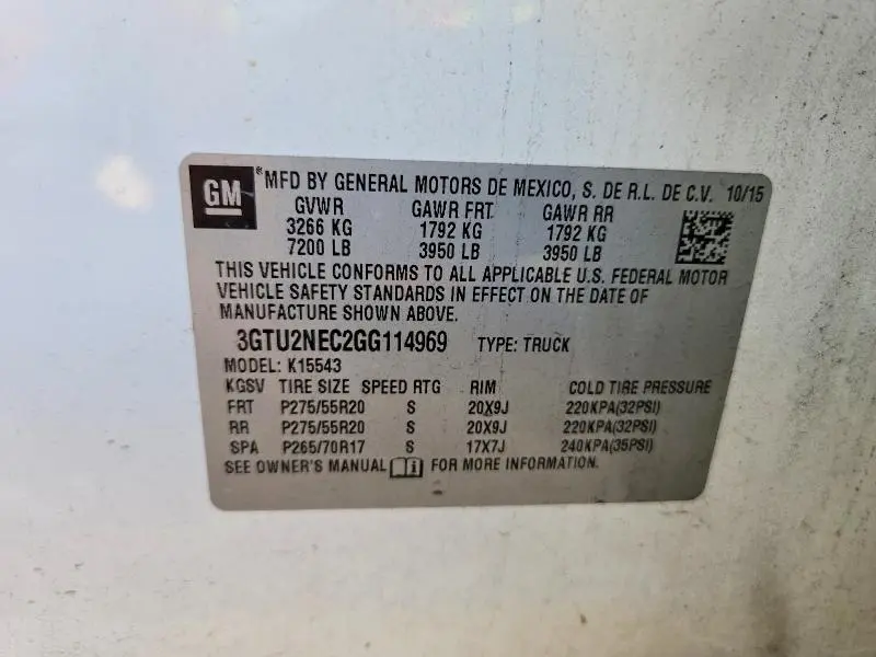 2016 GMC SIERRA K1500 SLT  