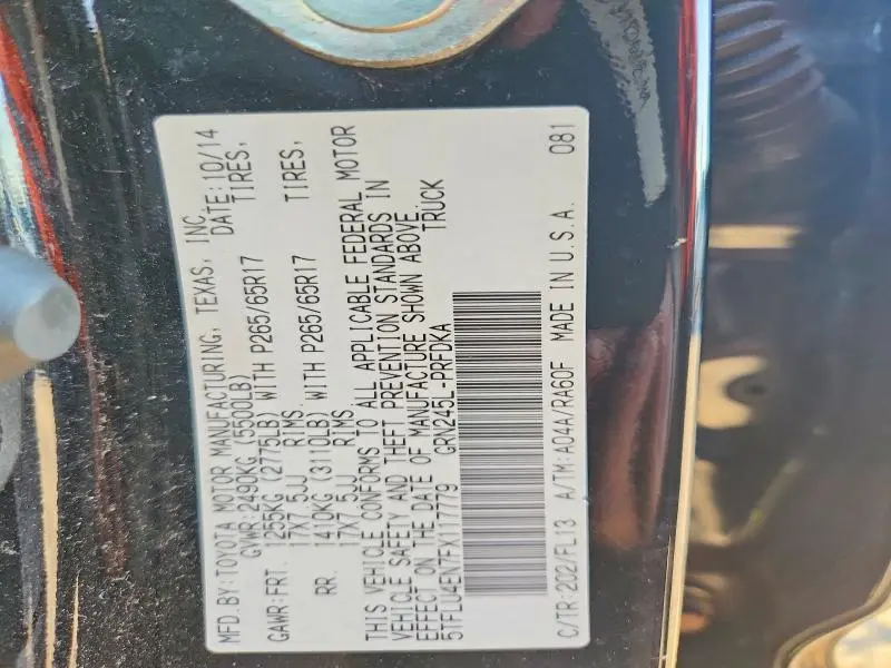 2015 TOYOTA TACOMA DOUBLE CAB  