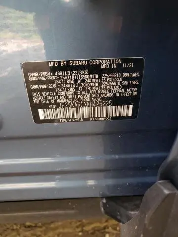 2022 SUBARU FORESTER TOURING  