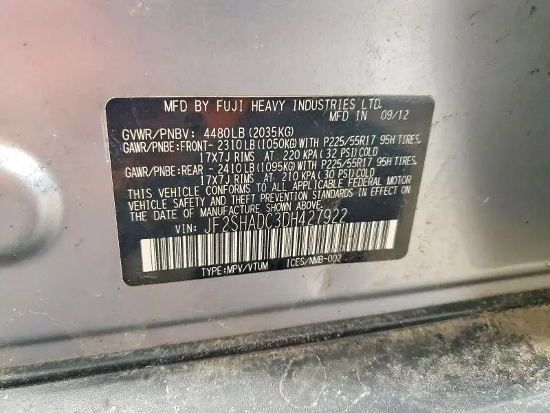 2013 SUBARU FORESTER 2.5X PREMIUM  