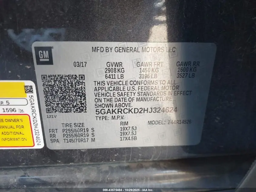 2017 BUICK ENCLAVE PREMIUM