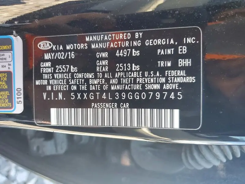 2016 KIA OPTIMA LX  