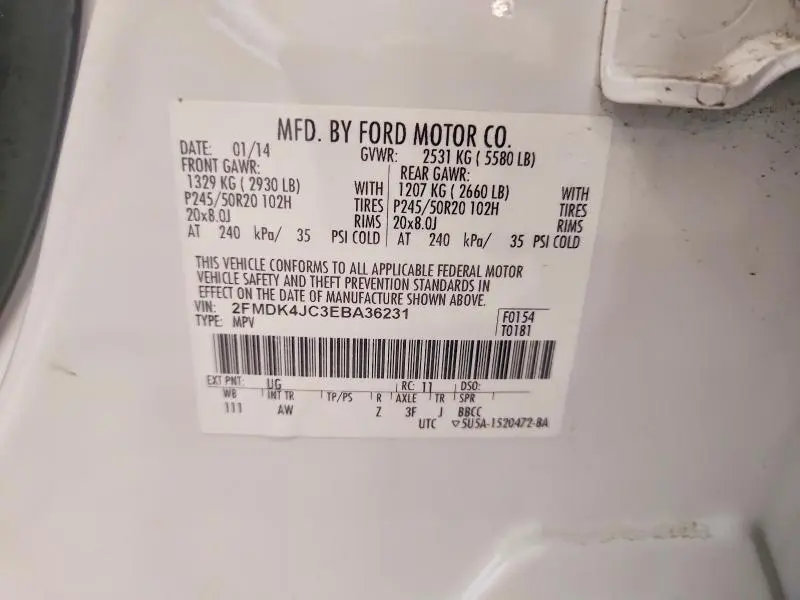 2014 FORD EDGE SEL  