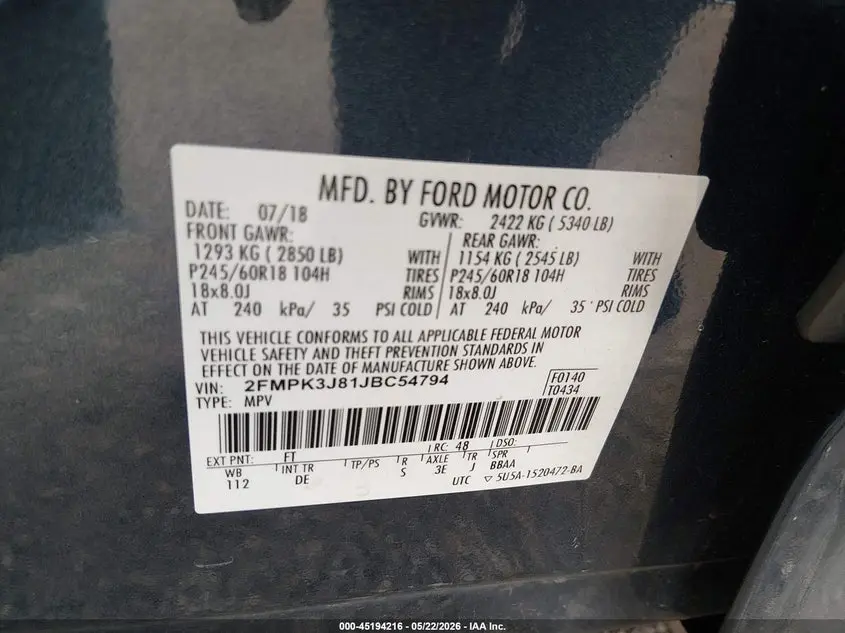 2018 FORD EDGE SEL