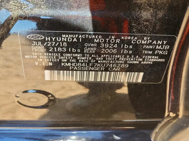 2019 HYUNDAI ELANTRA SEL  