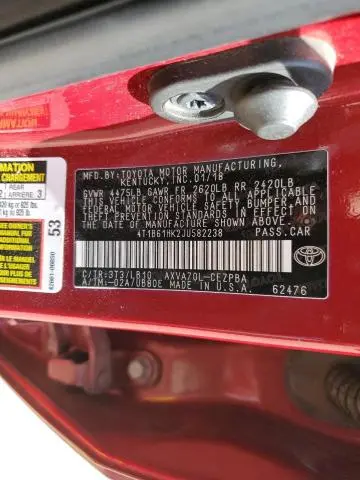 2018 TOYOTA CAMRY XSE  
