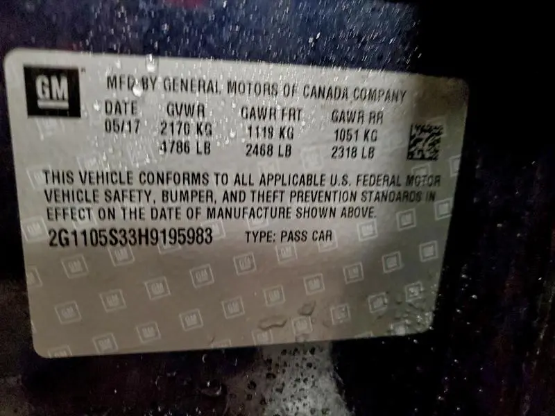 2017 CHEVROLET IMPALA LT  