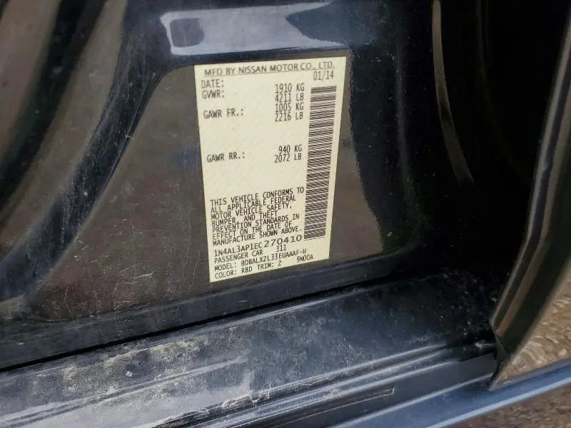 2014 NISSAN ALTIMA 2.5 SL  