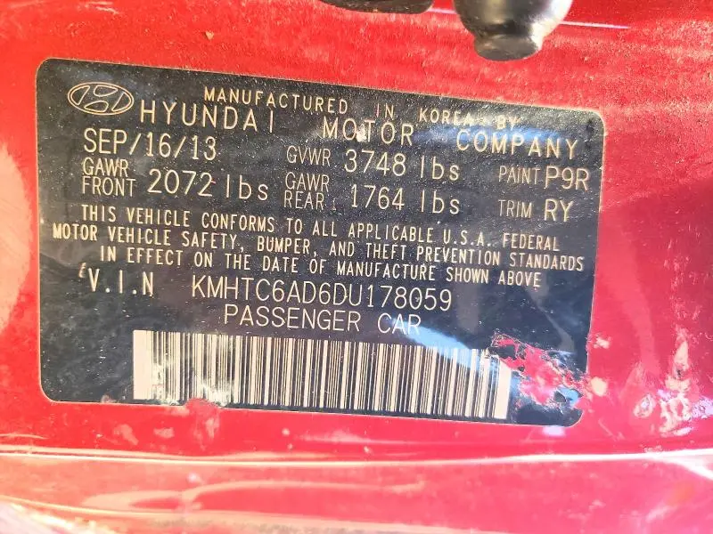 2013 HYUNDAI VELOSTER BASE  
