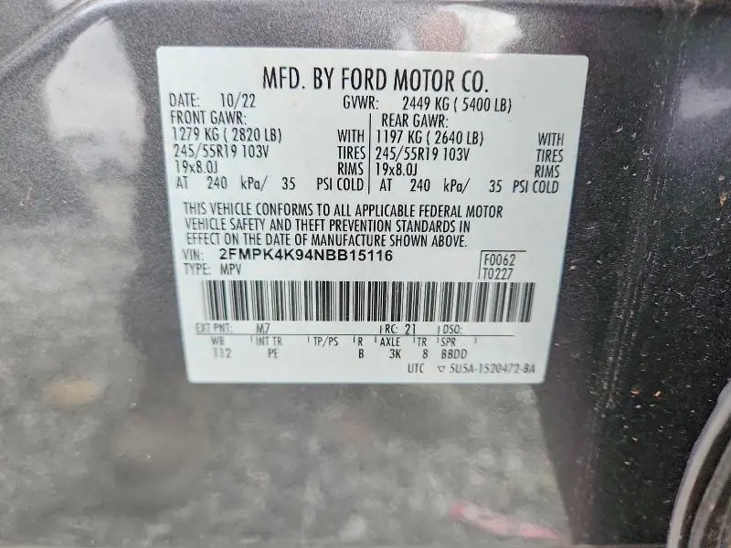 2022 FORD EDGE TITANIUM  