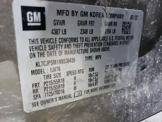 2022 CHEVROLET TRAX 1LT